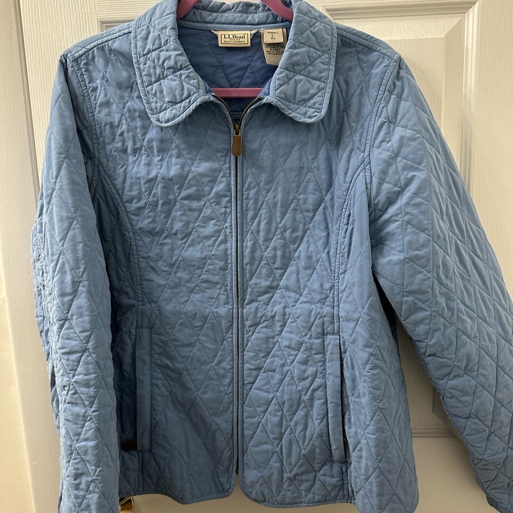 L.L. Bean Women's Quilted Jacket in Blue and Mauve